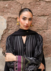 Sahar Winter Dyed Jacquard Viscose 3 Piece Unstitched Suit S25W3PC D-09 VELOUR NOIR